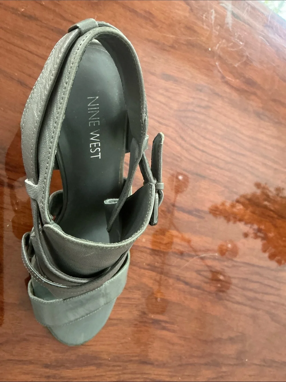 Nine West Olive Green Strappy High Heel Sandals